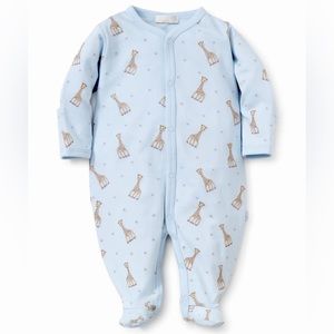 Sophie La Girafe Blue Print Footie One-Piece Size 6M